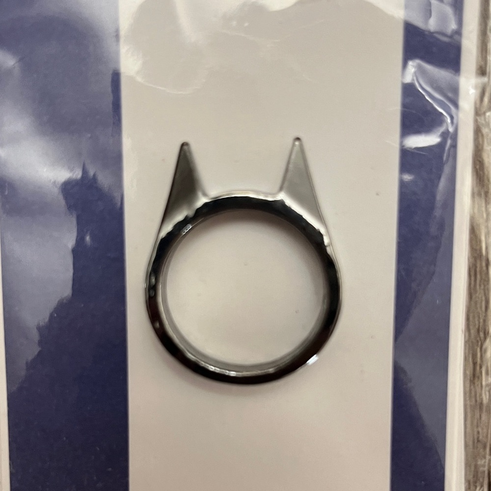 Silver Cat Ear Ring